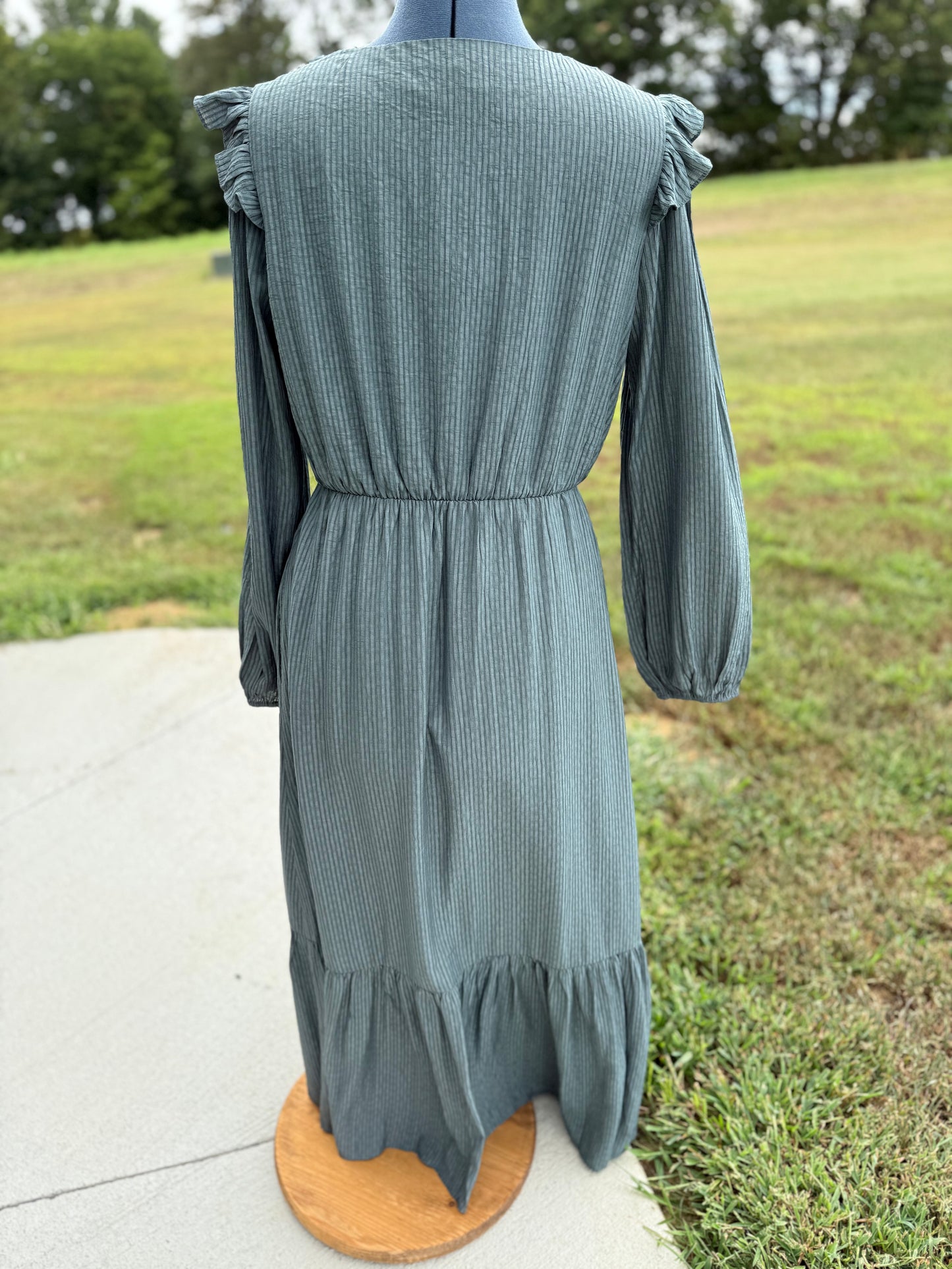 Textured Button Down Maxi Dress