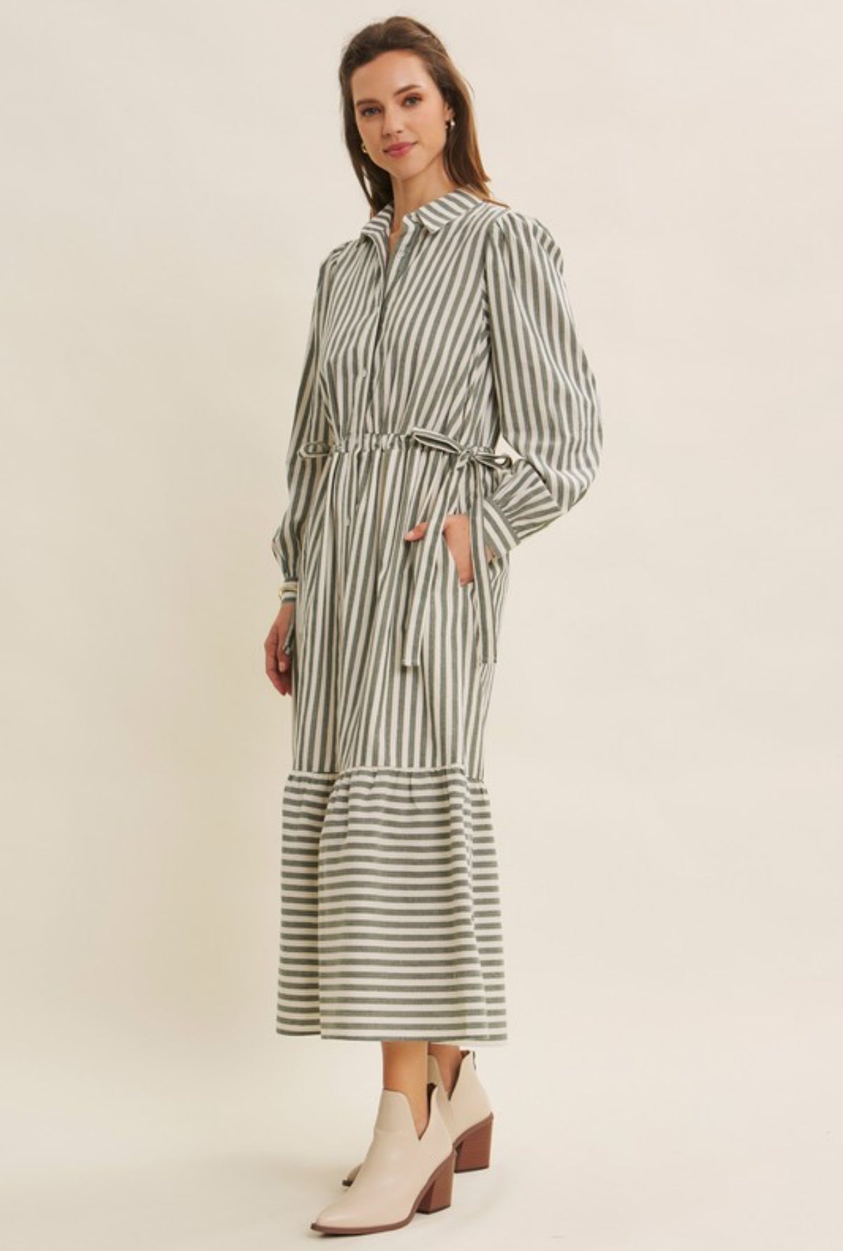 Cotton Button Down Maxi Dress