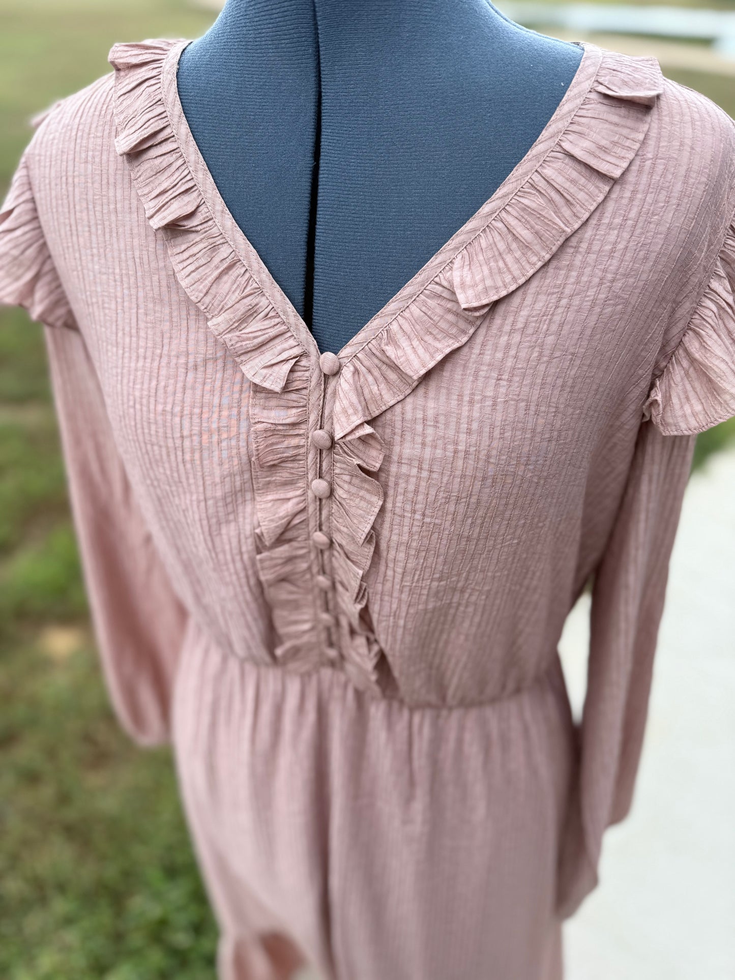 Textured Button Down Maxi Dress