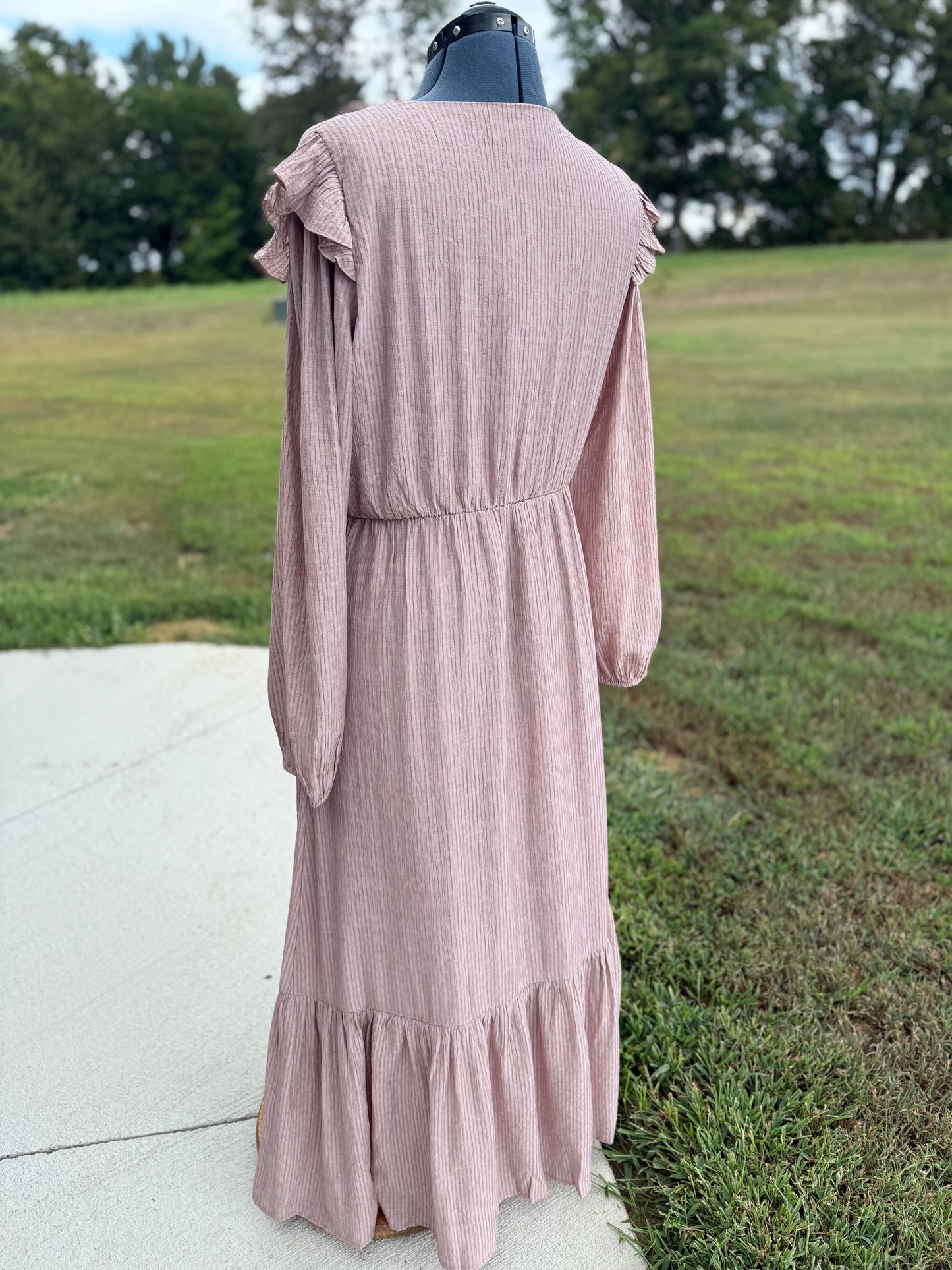 Textured Button Down Maxi Dress