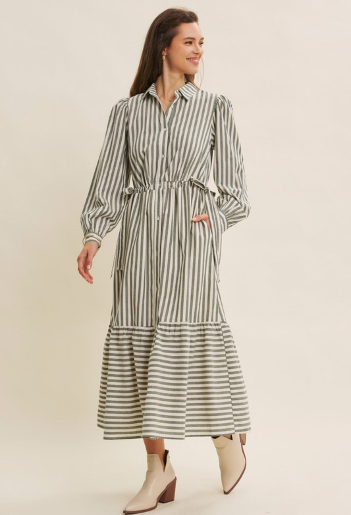 Cotton Button Down Maxi Dress