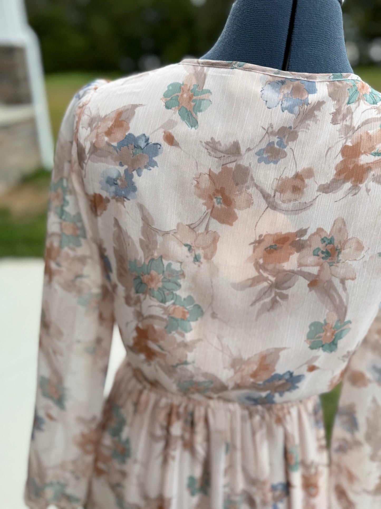 Taupe Multi Floral Dress