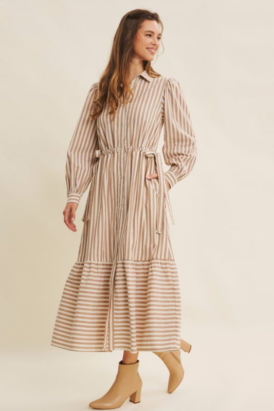 Cotton Button Down Maxi Dress