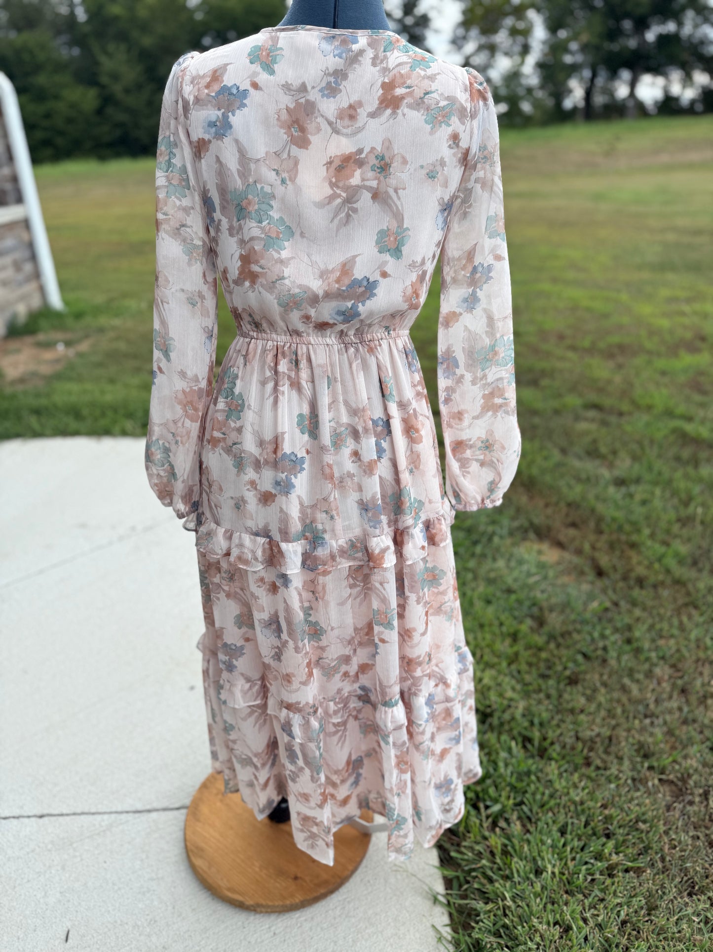 Taupe Multi Floral Dress